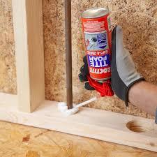 Expanding foam sealing gaps and cracks
