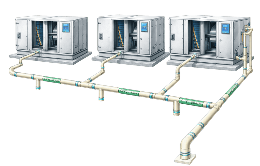 Cdp Riser Condensate Drain Piping Installation Contractor in India | HVAC ...