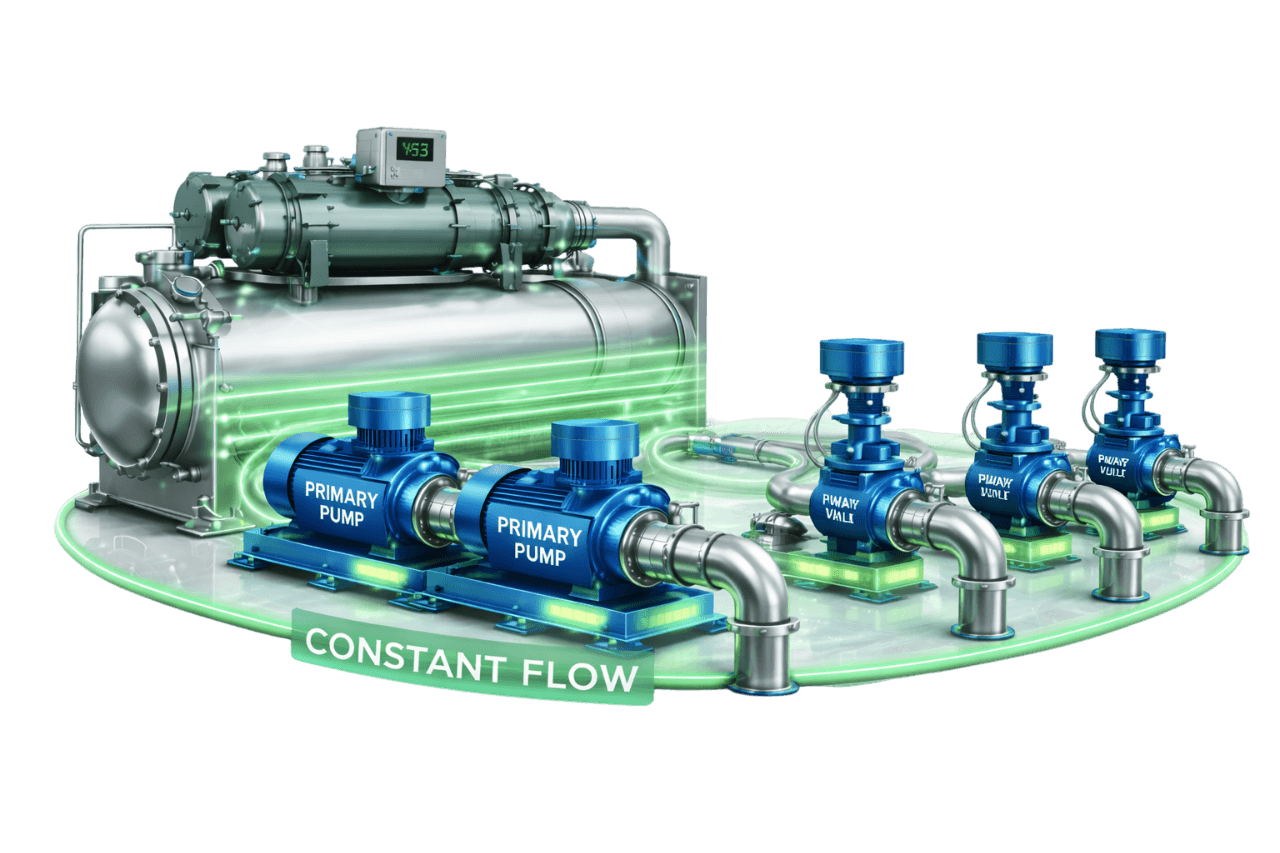 Constant Flow with Three-Way Valve Control